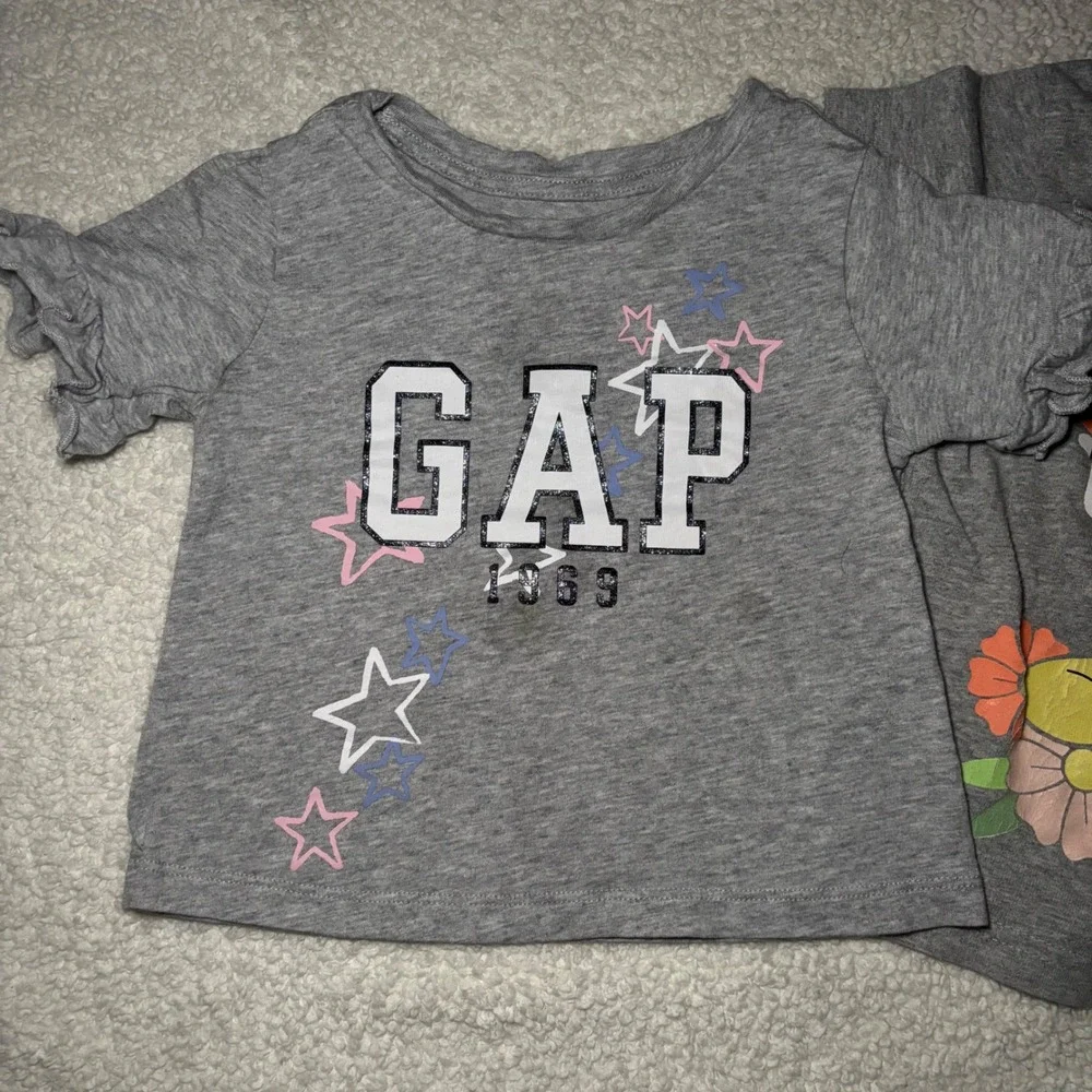 Gap Kids & Sonoma Mickey Minnie Mouse Graphic T-Shirt Bundle Gray 2T